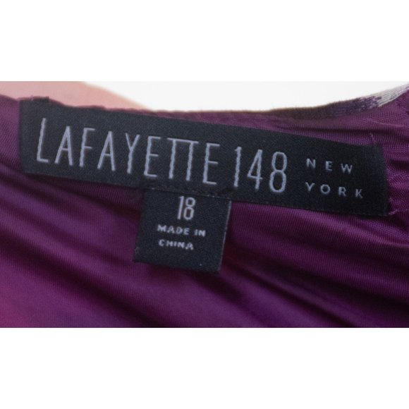 Lafayette 148 purple, pink, and white silk dress - Picture 4 of 5